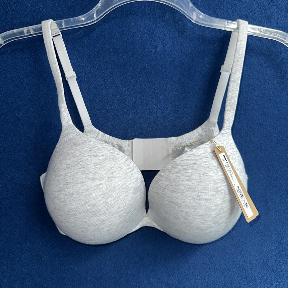 SKIMS Every Day, Cotton Ultimate Bra BR-pus 10645w Lt Heather Grey 36B NWT